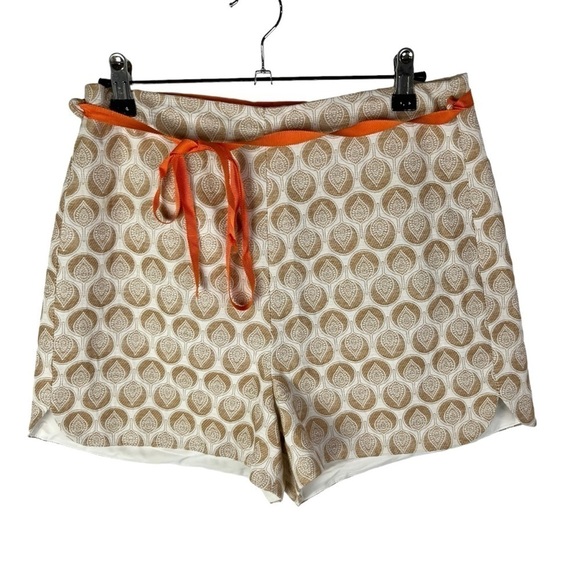 Anthropologie Corey Lynn Calter Brown Jacquard Printed High Waist Shorts 6 - Picture 1 of 4